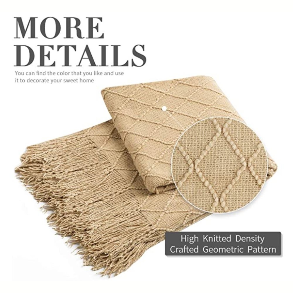 Textured Knit Throw Blanket